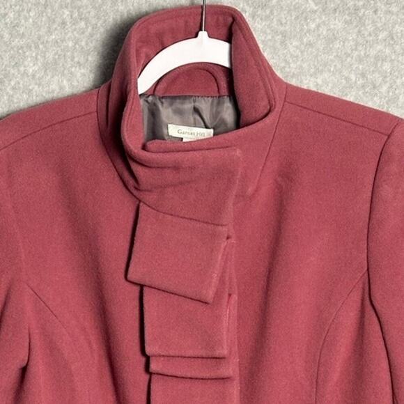Garnet Hill NWT Sz 4 Long Wool Ruffle Front Coat sophisticated duchess royal - Picture 4 of 11